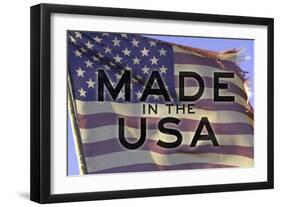 Made In The USA American Flag Motivational Photo Poster-null-Framed Art Print