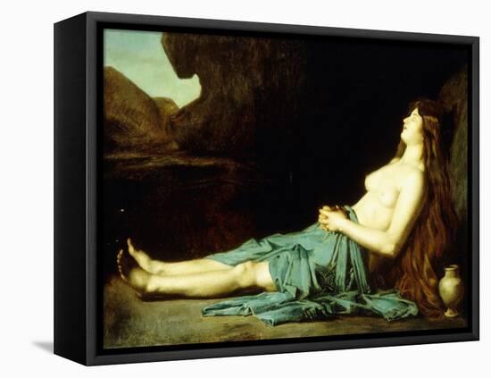 Madeleine in the Desert, C.1874-Jean-Jacques Henner-Framed Stretched Canvas