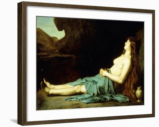 Madeleine in the Desert, C.1874-Jean-Jacques Henner-Framed Giclee Print