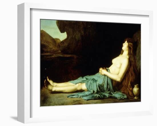 Madeleine in the Desert, C.1874-Jean-Jacques Henner-Framed Giclee Print