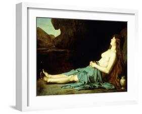 Madeleine in the Desert, C.1874-Jean-Jacques Henner-Framed Giclee Print