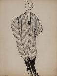 Robe or avec col et manches à volants de mousseline noire-Madeleine Vionnet-Giclee Print