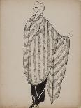 Robe du soir, fond et traîne en tissu lamé argent, broderie anémones sur dentelle argent-Madeleine Vionnet-Giclee Print