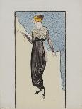 Robe du soir, fond et traîne en tissu lamé argent, broderie anémones sur dentelle argent-Madeleine Vionnet-Framed Giclee Print