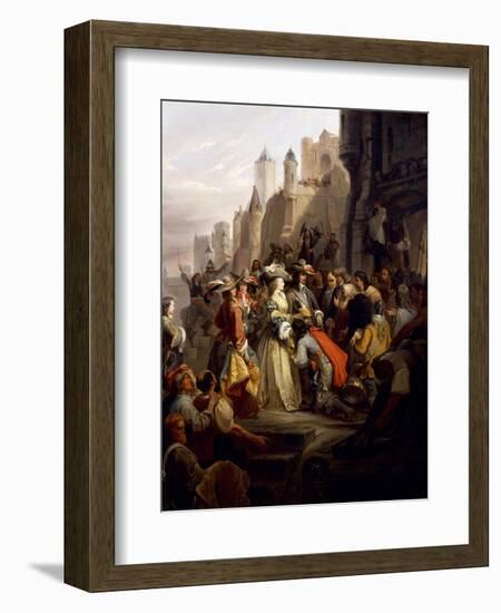 Mademoiselle De Montpensier Entering Orleans During Fronde-Alfred Johannot-Framed Giclee Print