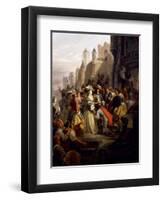 Mademoiselle De Montpensier Entering Orleans During Fronde-Alfred Johannot-Framed Giclee Print