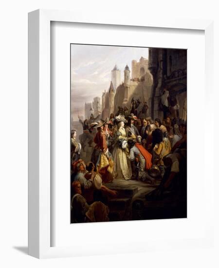 Mademoiselle De Montpensier Entering Orleans During Fronde-Alfred Johannot-Framed Giclee Print