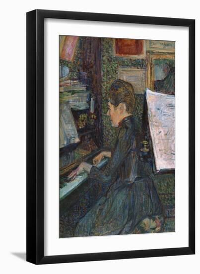 Mademoiselle, Dihau at the Piano, 1890-Henri de Toulouse-Lautrec-Framed Giclee Print