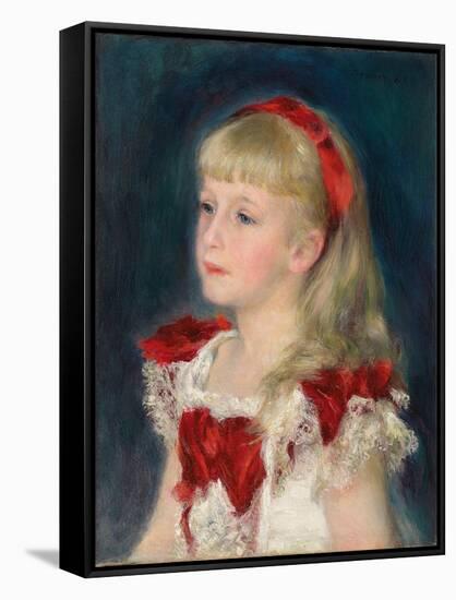 Mademoiselle Grimprel with a Red Ribbon, 1880-Pierre-Auguste Renoir-Framed Stretched Canvas