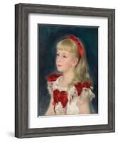 Mademoiselle Grimprel with a Red Ribbon, 1880-Pierre-Auguste Renoir-Framed Giclee Print