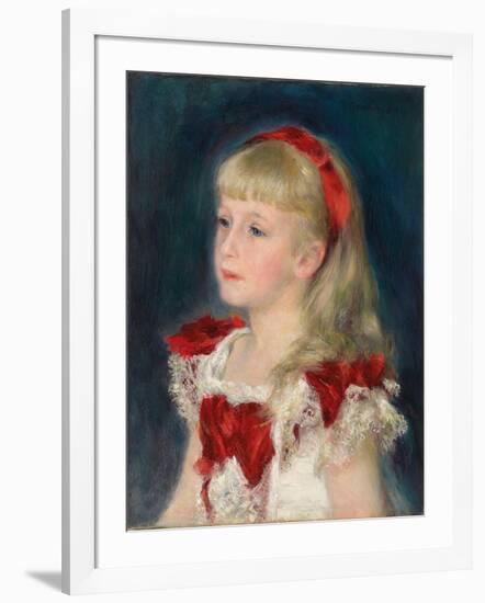 Mademoiselle Grimprel with a Red Ribbon (Mademoiselle Grimprel au ruban rouge)-Pierre-Auguste Renoir-Framed Giclee Print