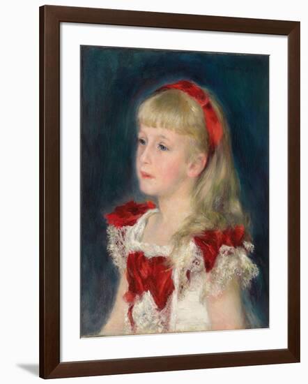 Mademoiselle Grimprel with a Red Ribbon (Mademoiselle Grimprel au ruban rouge)-Pierre-Auguste Renoir-Framed Giclee Print