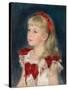 Mademoiselle Grimprel with a Red Ribbon (Mademoiselle Grimprel au ruban rouge)-Pierre-Auguste Renoir-Stretched Canvas