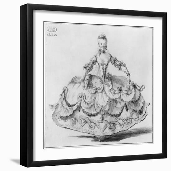 Mademoiselle Marie Salle (Pen and W/C on Paper) (B/W Photo)-Louis Rene Boquet-Framed Giclee Print