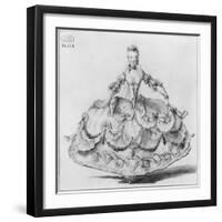 Mademoiselle Marie Salle (Pen and W/C on Paper) (B/W Photo)-Louis Rene Boquet-Framed Giclee Print