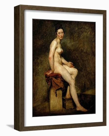 Mademoiselle Rose (Seated Nude)-Eugene Delacroix-Framed Giclee Print