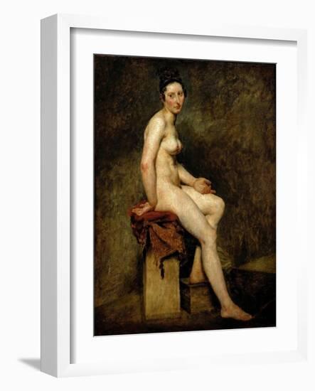 Mademoiselle Rose (Seated Nude)-Eugene Delacroix-Framed Giclee Print