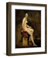 Mademoiselle Rose (Seated Nude)-Eugene Delacroix-Framed Giclee Print