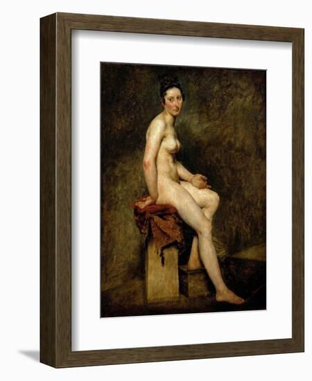 Mademoiselle Rose (Seated Nude)-Eugene Delacroix-Framed Giclee Print