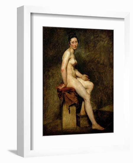 Mademoiselle Rose (Seated Nude)-Eugene Delacroix-Framed Giclee Print