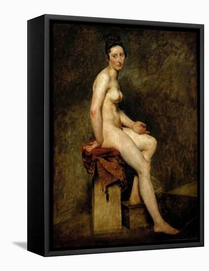 Mademoiselle Rose (Seated Nude)-Eugene Delacroix-Framed Stretched Canvas