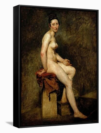 Mademoiselle Rose (Seated Nude)-Eugene Delacroix-Framed Stretched Canvas