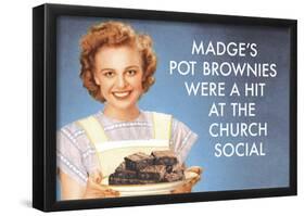 Madge's Pot Brownies Were a Hit at the Church Social Funny Poster Print-null-Framed Poster