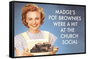 Madge's Pot Brownies Were a Hit at the Church Social Funny Poster Print-Ephemera-Framed Stretched Canvas