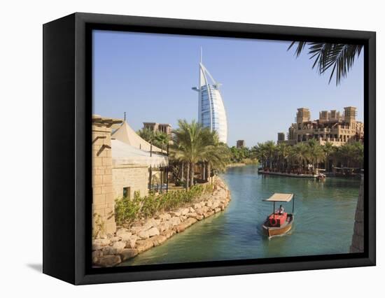 Madinat Jumeirah and Burj Al Arab Hotels, Jumeirah Beach, Dubai, United Arab Emirates, Middle East-Amanda Hall-Framed Stretched Canvas