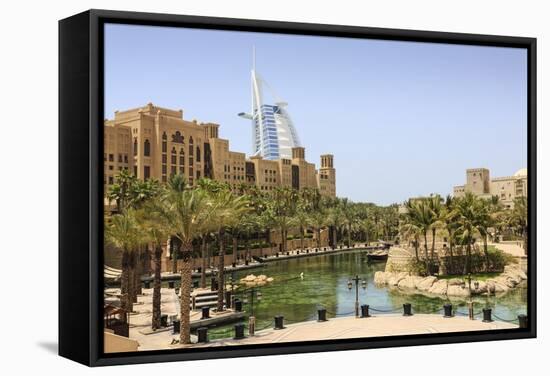 Madinat Jumeirah Hotel and Burj Al Arab, Dubai, United Arab Emirates, Middle East-Amanda Hall-Framed Stretched Canvas