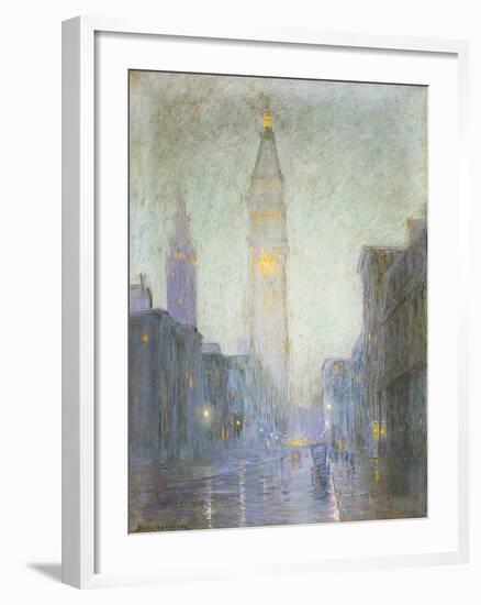 Madison Avenue at Twilight, c.1911-Lowell Birge Harrison-Framed Giclee Print