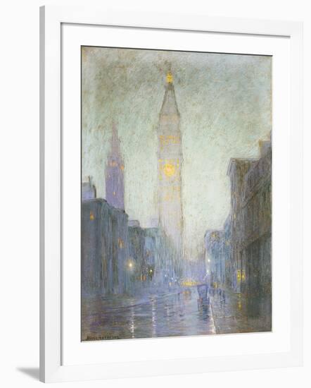 Madison Avenue at Twilight, c.1911-Lowell Birge Harrison-Framed Giclee Print