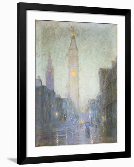 Madison Avenue at Twilight, c.1911-Lowell Birge Harrison-Framed Giclee Print