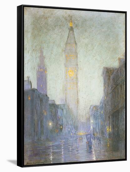 Madison Avenue at Twilight, c.1911-Lowell Birge Harrison-Framed Stretched Canvas