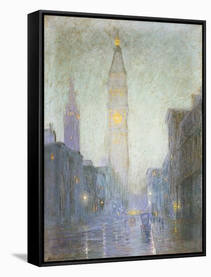 Madison Avenue at Twilight, c.1911-Lowell Birge Harrison-Framed Stretched Canvas