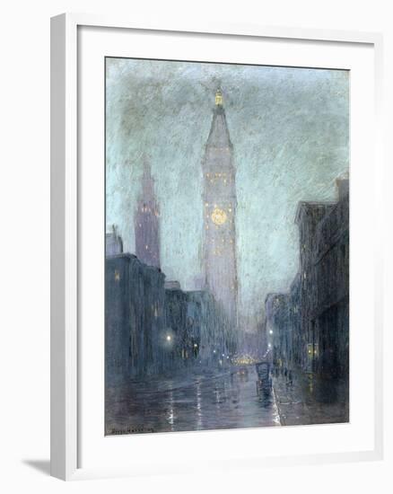 Madison Avenue at Twilight-Lowell Birge Harrison-Framed Giclee Print