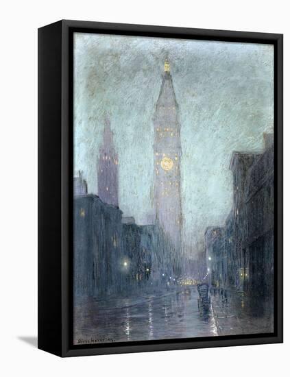 Madison Avenue at Twilight-Lowell Birge Harrison-Framed Stretched Canvas