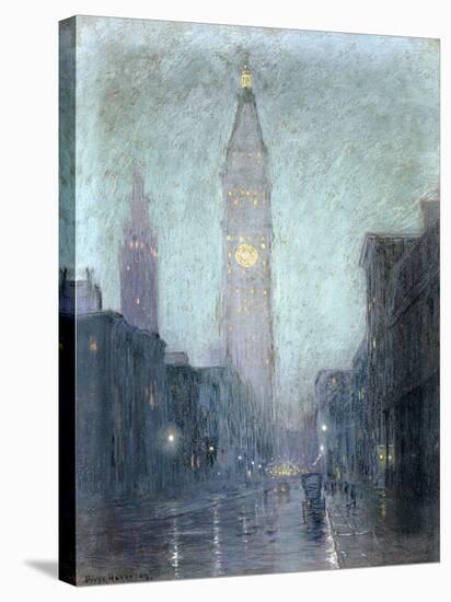 Madison Avenue at Twilight-Lowell Birge Harrison-Stretched Canvas