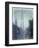 Madison Avenue at Twilight-Lowell Birge Harrison-Framed Premium Giclee Print