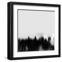 Madison City Skyline - Black-NaxArt-Framed Art Print