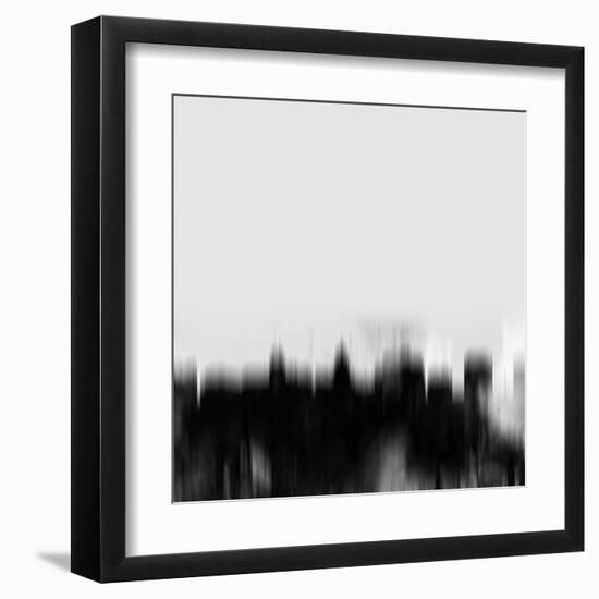 Madison City Skyline - Black-NaxArt-Framed Art Print