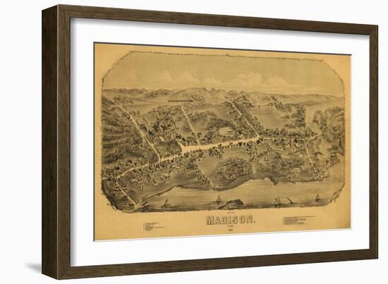 Madison, Connecticut - Panoramic Map-Lantern Press-Framed Art Print