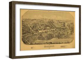 Madison, Connecticut - Panoramic Map-Lantern Press-Framed Art Print