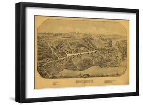 Madison, Connecticut - Panoramic Map-Lantern Press-Framed Art Print