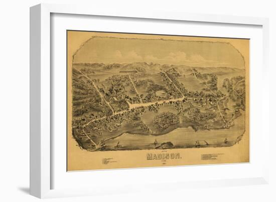 Madison, Connecticut - Panoramic Map-Lantern Press-Framed Art Print