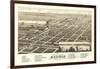 Madison, South Dakota - Panoramic Map-Lantern Press-Framed Art Print