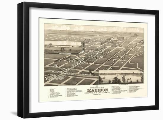 Madison, South Dakota - Panoramic Map-Lantern Press-Framed Art Print