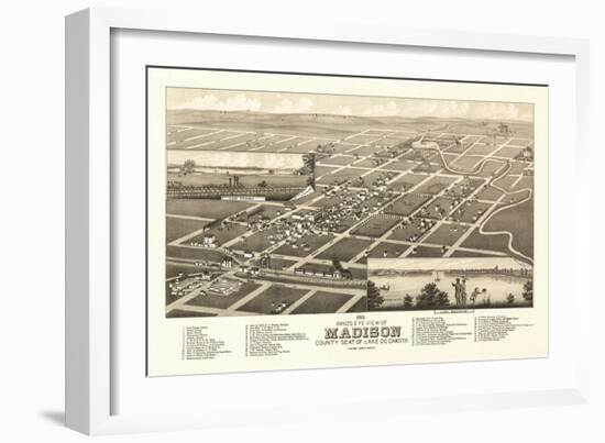 Madison, South Dakota - Panoramic Map-Lantern Press-Framed Art Print