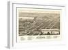 Madison, South Dakota - Panoramic Map-Lantern Press-Framed Art Print