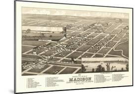 Madison, South Dakota - Panoramic Map-Lantern Press-Mounted Art Print